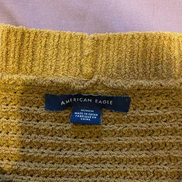 Mustard Yellow American Eagle Cropped Sweater - Picture 2 of 2